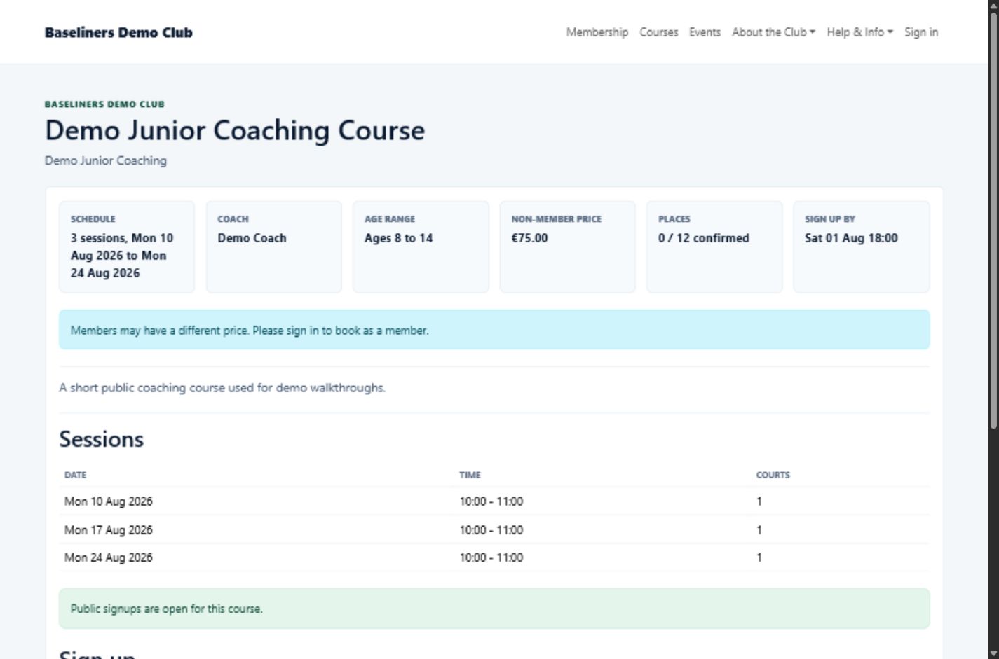 Public coaching course detail